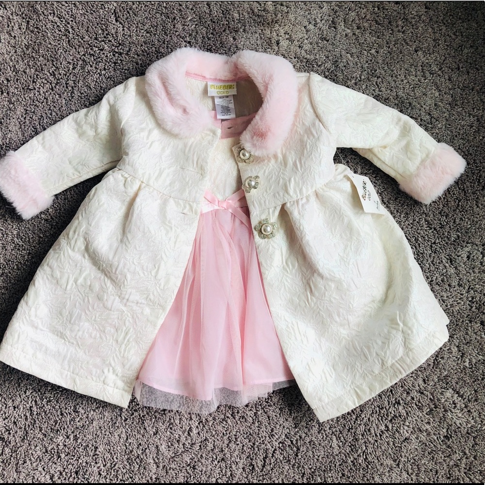 Blueberri Gold Dress/Jacket Set